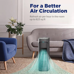 Air Purifier For Home Allergies Pets Smog, HEPA Filter,White Black Air Cleaner