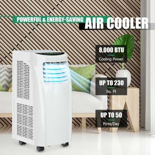 8 000 BTU Portable Air Conditioner with Sleep Mode and Dehumidifier Function